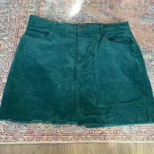 Teal Corduroy Skirt
